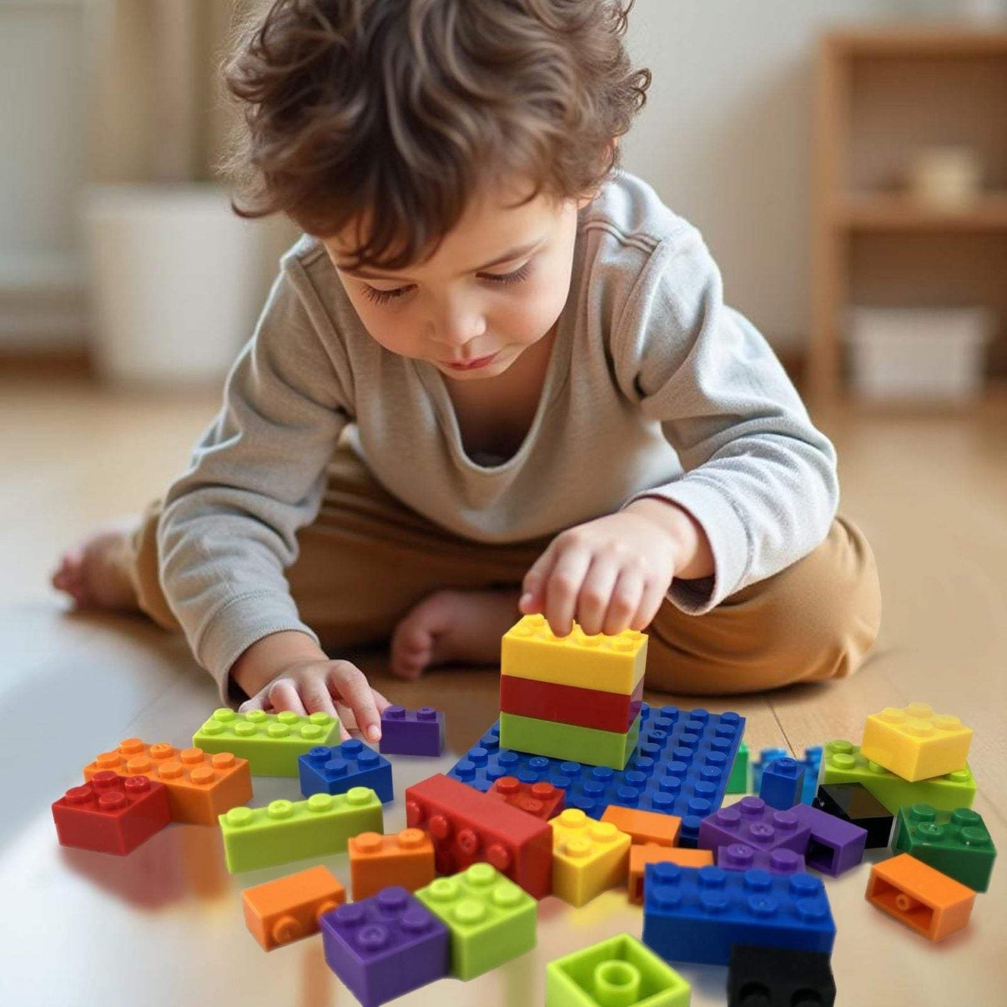 Colorful Building Blocks Set for Kids promoting creativity and skill development