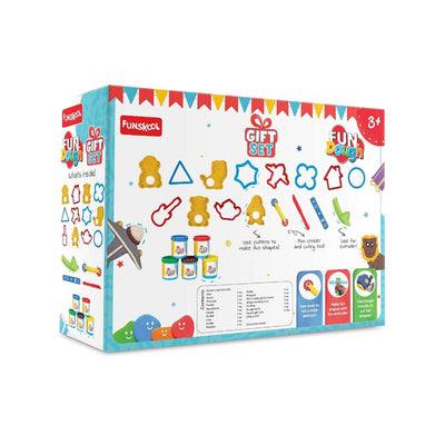 Fundough Funskool Gift Set, Play Set for Kid, 5 Colorful Dough Tubs of 50g Each (250g Total), Learning, Fun & Engaging Activity, Multicolour, Gift Set for Kids, Age 3+ Years