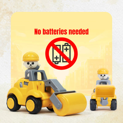 Push N Go Construction Truck Toys – Friction Powered Vehicles for Kids