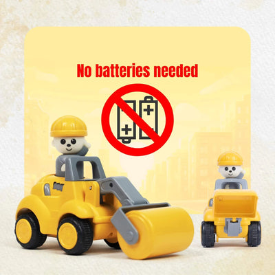 Push N Go Construction Truck Toys – Friction Powered Vehicles for Kids