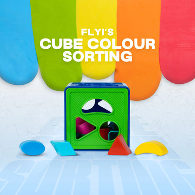 Shape Sorter Cube for Babies with 24 Bright Colored Shapes Stacking Toys - Fun Learning Toys for Two Year Olds