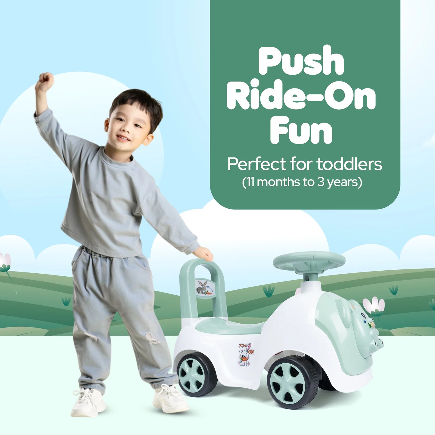 FLYI Dash Rabbit Ride-On – Exciting Musical Ride On Toy for Kids