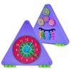 FLYI 3 in 1 Activity Triangle Toy | Educational Toys for Two Year Olds – Best Montessori | Fun Learning Toys, Logic Puzzle Game, Spin Gear, Activity Clock (Violet)
