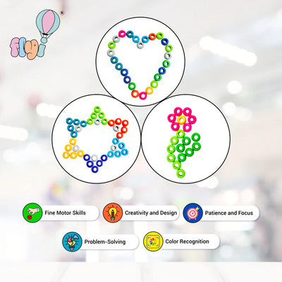 Fun Beads Toy Set for Kids Colorful Beads for Creative Play Age 3+ Years - Lacing Activity Toy | 50 Beads