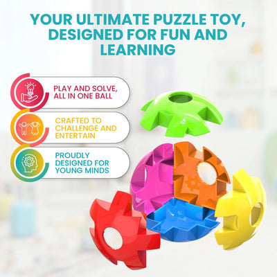3D Puzzle Ball – Fun & Educational Puzzles for 3 Year Olds (6 Pieces)