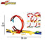 Toy track set with dimensions and Max Speed branding on a white background