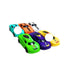 Set of colorful toy cars on a white background