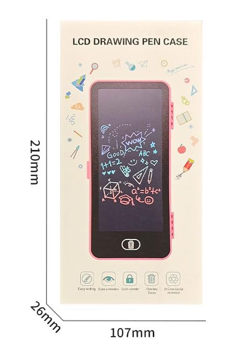 Writing Tablet Pencil Case for Kids – 2 in 1 LCD Digital Slate for Boys, E-Note Pad, Pencil Box, Doodle Writing Board for School Going Kids