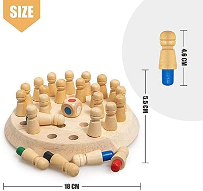 Wooden Memory Match Stick Chess Game, BLOWEST Colorful Memory Chess, Funny Block Board Game, Early Educational Toy, Brain Training Games for Kids