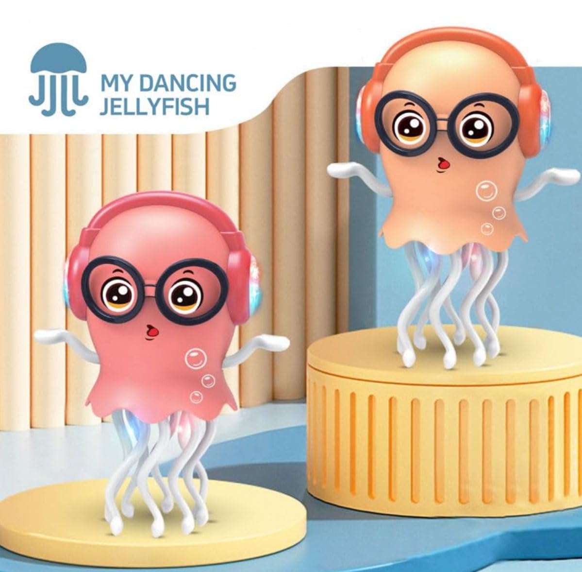 Dancing Jellyfish Toy with LED Lights, Musical Octopus for Kids, 360° Rotating Tentacles, Interactive Dancing Jelly Fish Toy, Random Colour
