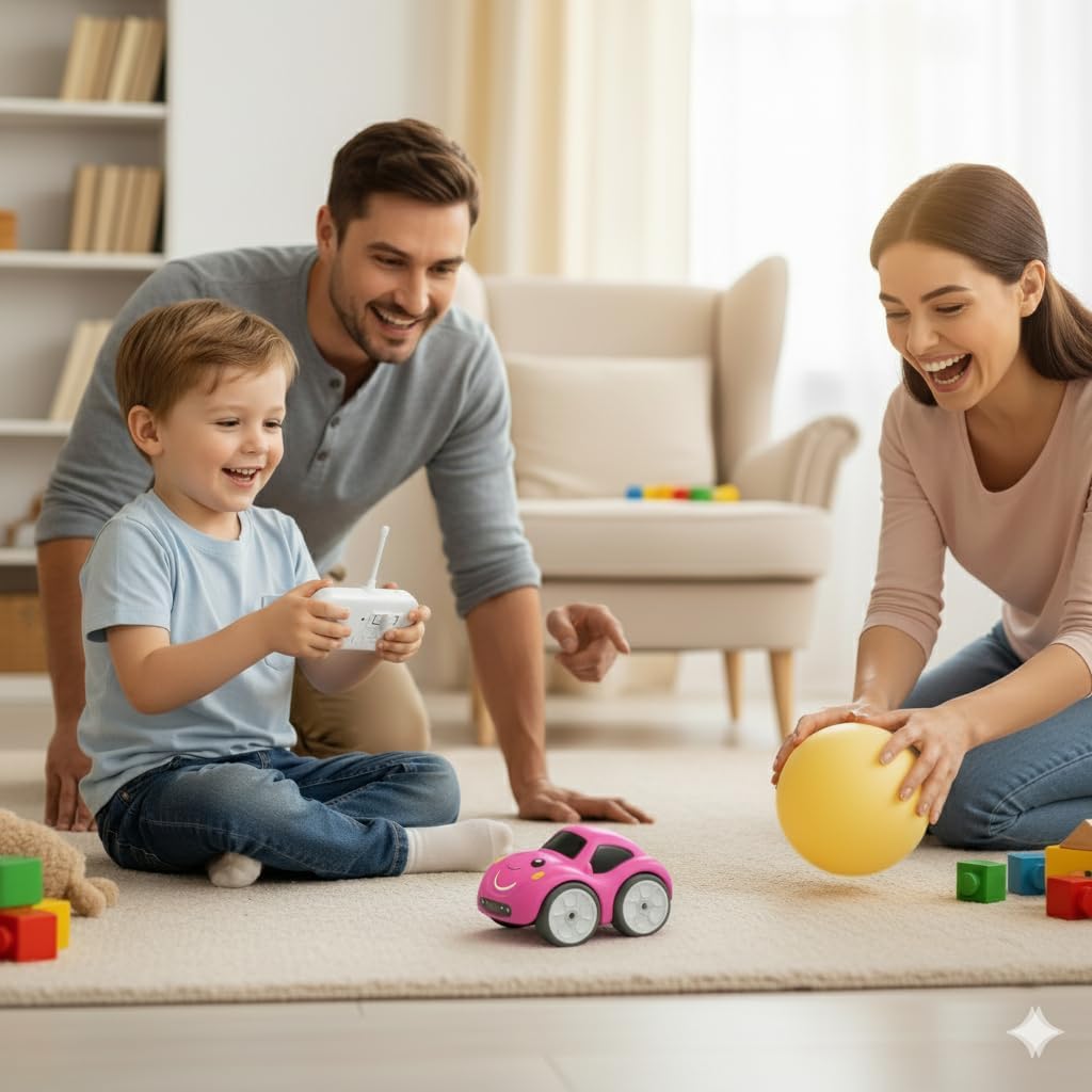 Mini RC Intelligent Sensor Stunt Car Toy for Kids 3-12 | 4 Smart Modes: Follow Object, Chase, and Follow Track, Rechargeable Cartoon Car with Music & Bright LED Light |Birthday Gift for Kid