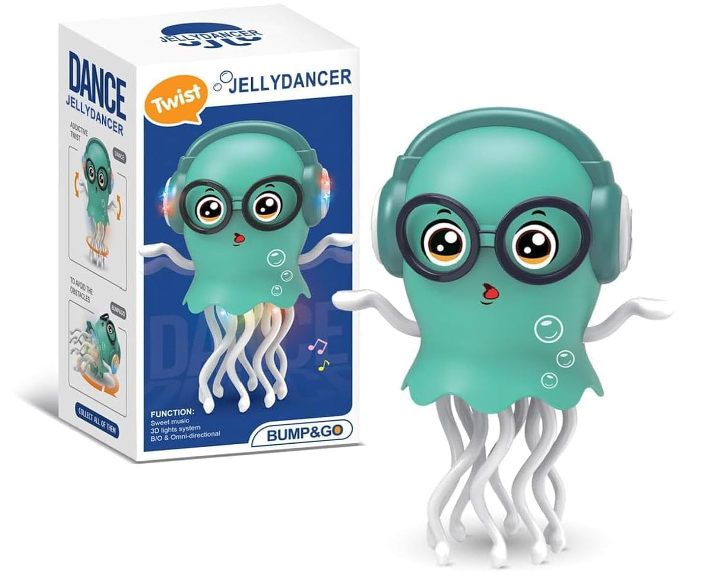 Dancing Jellyfish Toy with LED Lights, Musical Octopus for Kids, 360° Rotating Tentacles, Interactive Dancing Jelly Fish Toy, Random Colour