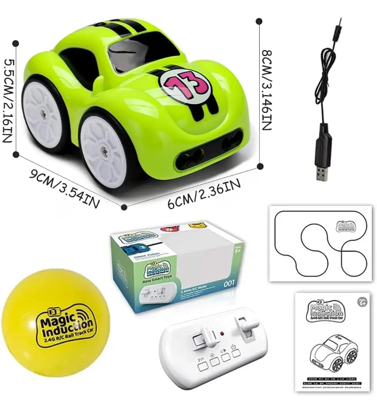 Mini RC Intelligent Sensor Stunt Car Toy for Kids 3-12 | 4 Smart Modes: Follow Object, Chase, and Follow Track, Rechargeable Cartoon Car with Music & Bright LED Light |Birthday Gift for Kid