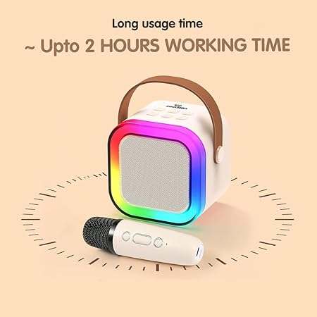 Wireless Karaoke Microphone with Bluetooth Speaker, Magic Voice Changer Mic with 5 Sound Effects, RGB Light, Rechargeable Kids & Adults Singing Toy (Multicolor)