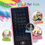 Electronic writing tablet with colorful display and text 'Perfect gifts for kids' on a blue background.