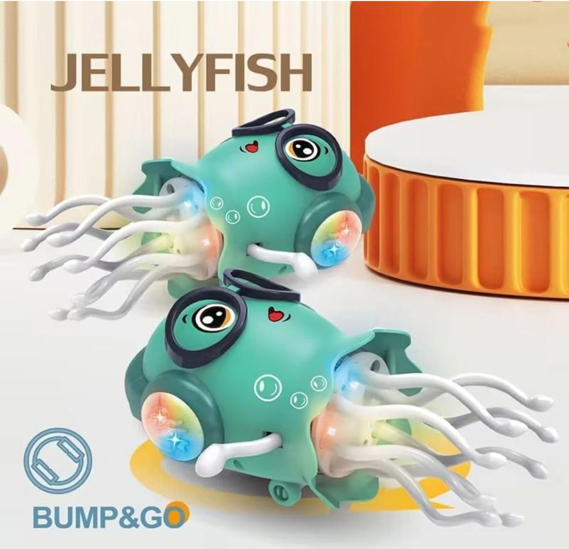 Dancing Jellyfish Toy with LED Lights, Musical Octopus for Kids, 360° Rotating Tentacles, Interactive Dancing Jelly Fish Toy, Random Colour