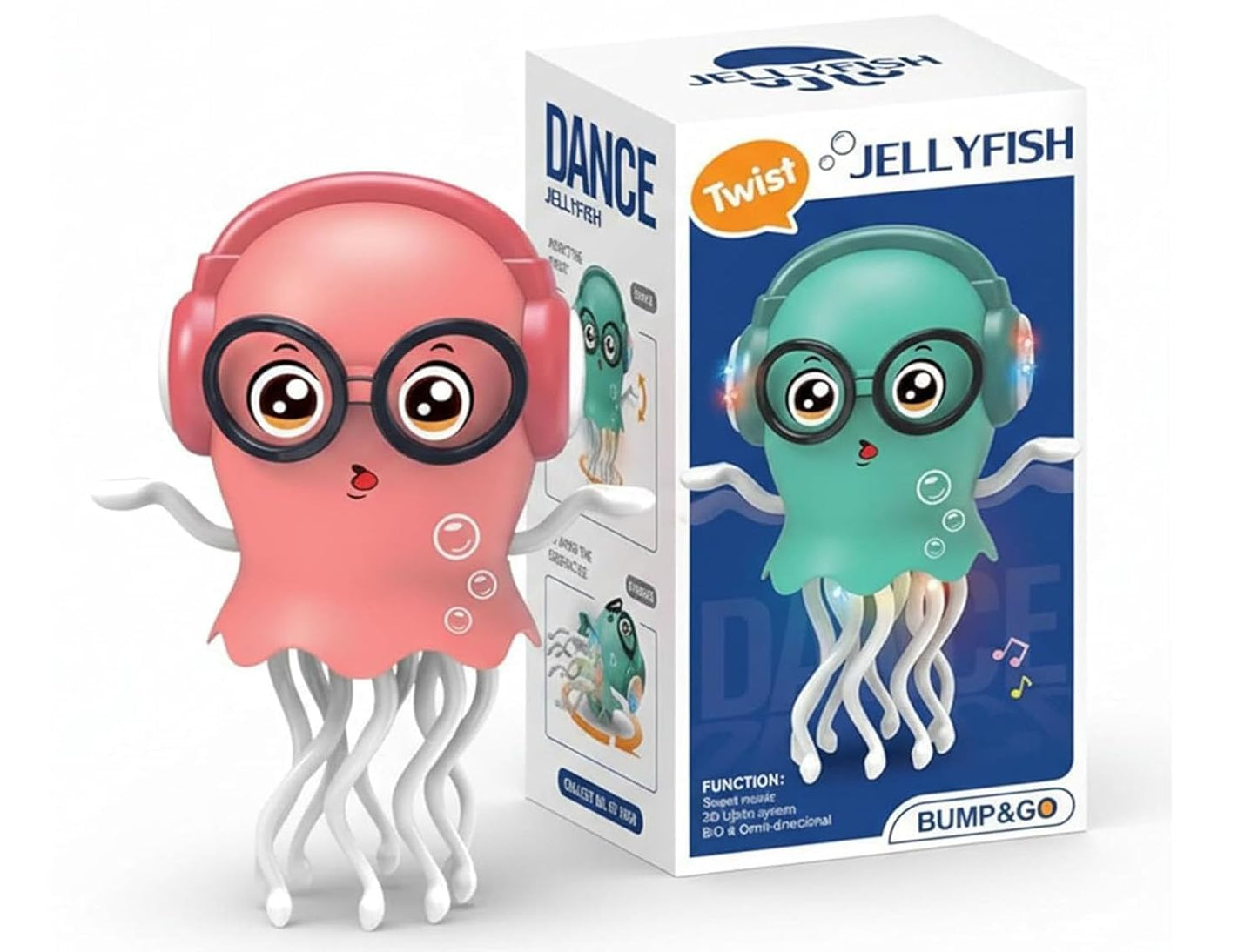 Dancing Jellyfish Toy with LED Lights, Musical Octopus for Kids, 360° Rotating Tentacles, Interactive Dancing Jelly Fish Toy, Random Colour