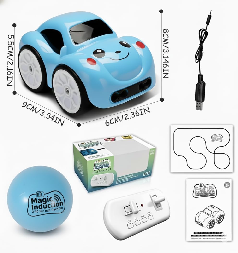 Mini RC Intelligent Sensor Stunt Car Toy for Kids 3-12 | 4 Smart Modes: Follow Object, Chase, and Follow Track, Rechargeable Cartoon Car with Music & Bright LED Light |Birthday Gift for Kid