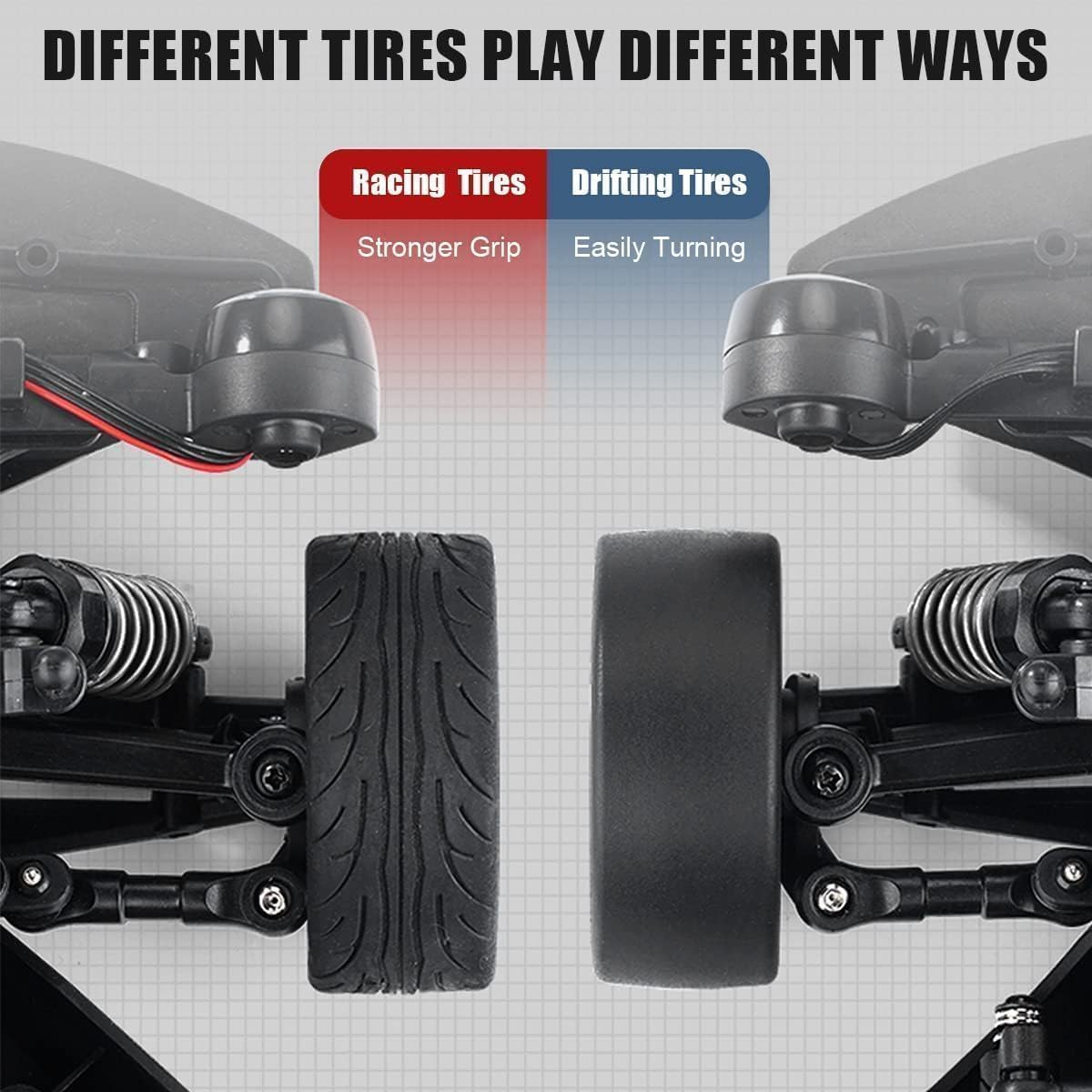 Rc Drift Cars for Adults, 1/16 Remote Control Car, 35Km/h High Speed Fast RC Car for Adults, 2.4GHz with 7 Modes LED Lights Racing RC Drifting Car, Multicolor