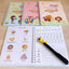 Set of 4 Sank Magic Practice Copybook for Kids - Reusable Writing Practice Workbook(Book with Pen)