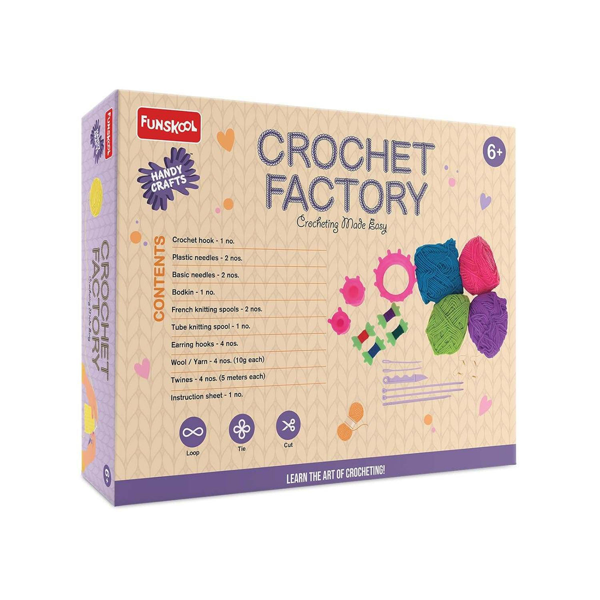 Funskool Craft Handycrafts Funskool Crochet Factory DIY Kit for Kids - Creative Art ...