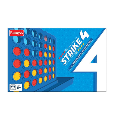 Funskool Strike 4, Classic Disc Dropping Game, Strategy Game, Board Game for Kids, Adults, Families, Educational, 2 Players, Family Fun, Activity Toy for Childrens, Gift Set for Kid, Ages 6+ Years