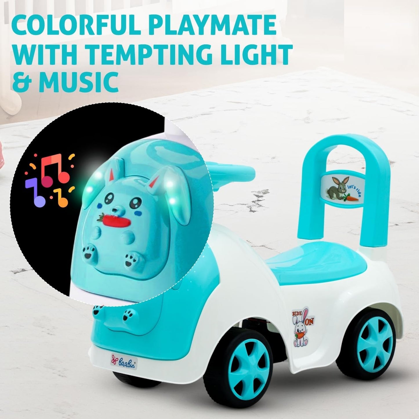 Children's toy with light and music features on a white background