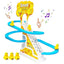 Battery-operated Happy Duckling Slide toy with automatic staircase and roller-coaster track for toddlers