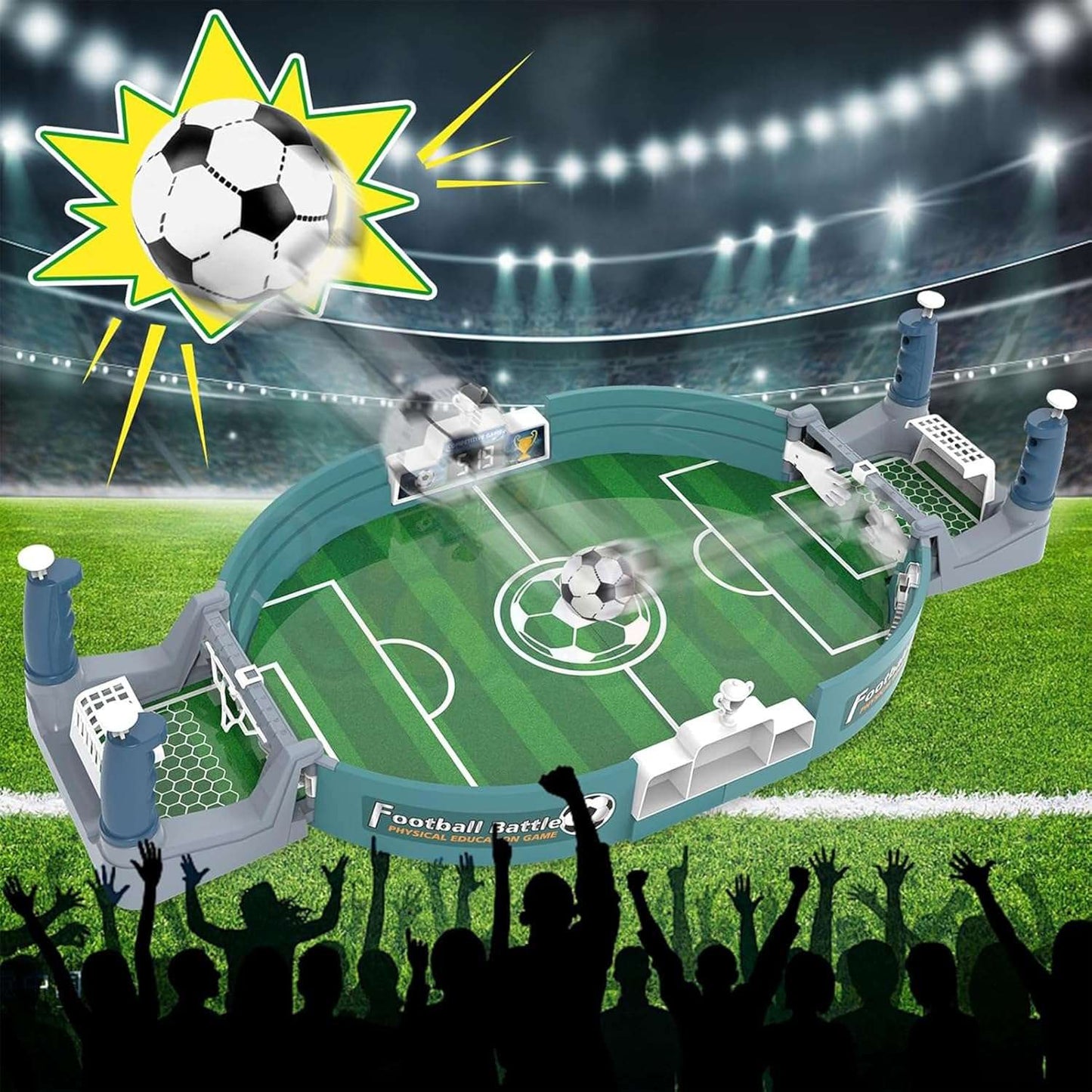 Kidology Mini Football Tabletop Game Set, Soccer Pinball Game for All Ages Indoor Portable Table Top Desktop Sport Board Games for Kids, Adults - Gifts for Boys, & Men, Multicolour