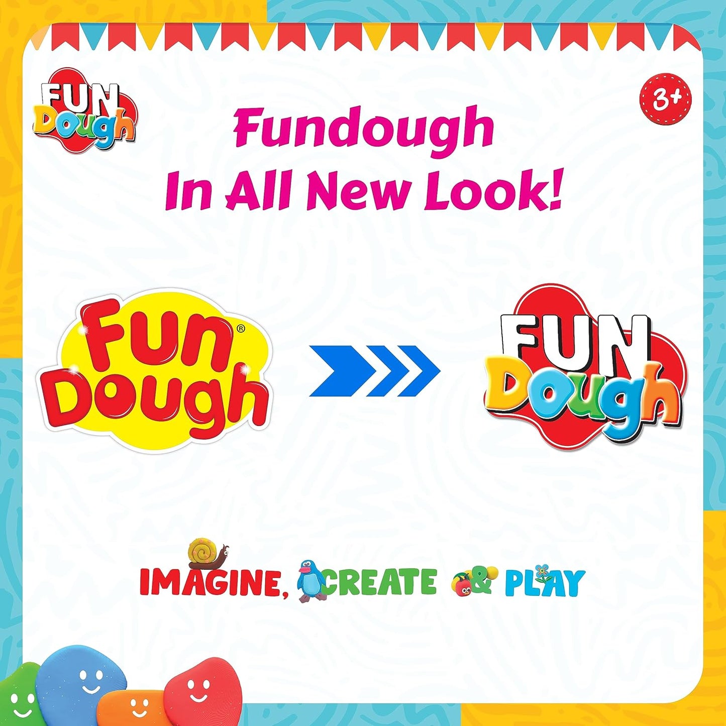 Funskool Fundough Fun Pack, 12 tubs of Dough, 50gms Each, Toys for Kids, Shaping, Sculpting, 3 Years and Above, Multicolour