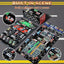 Toy car set with road mats and gift box on a road surface, featuring 'Builtin Scene' text.