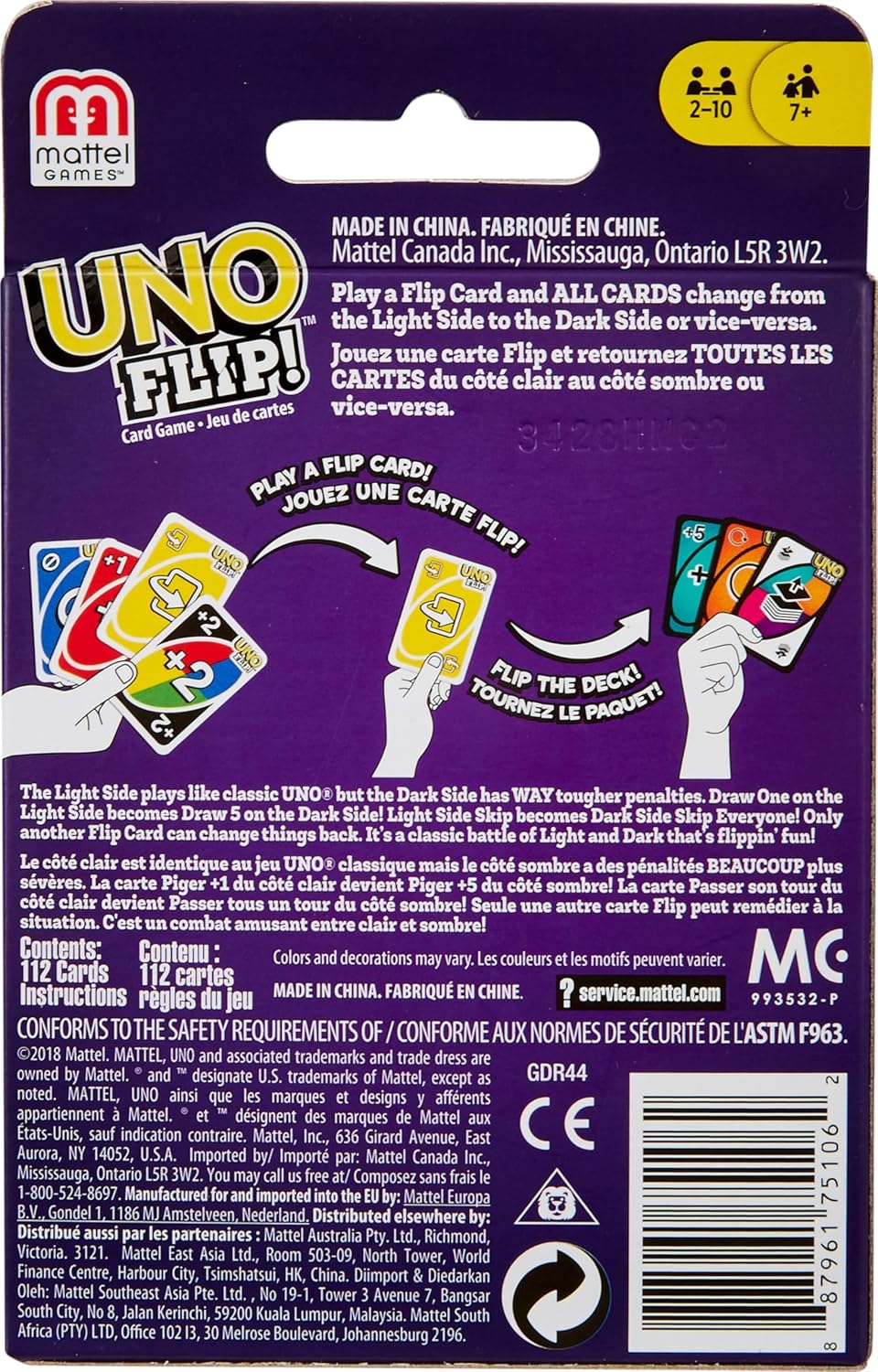 Mattel Games UNO Kid Uno Flip Side Card Game, Multi Color