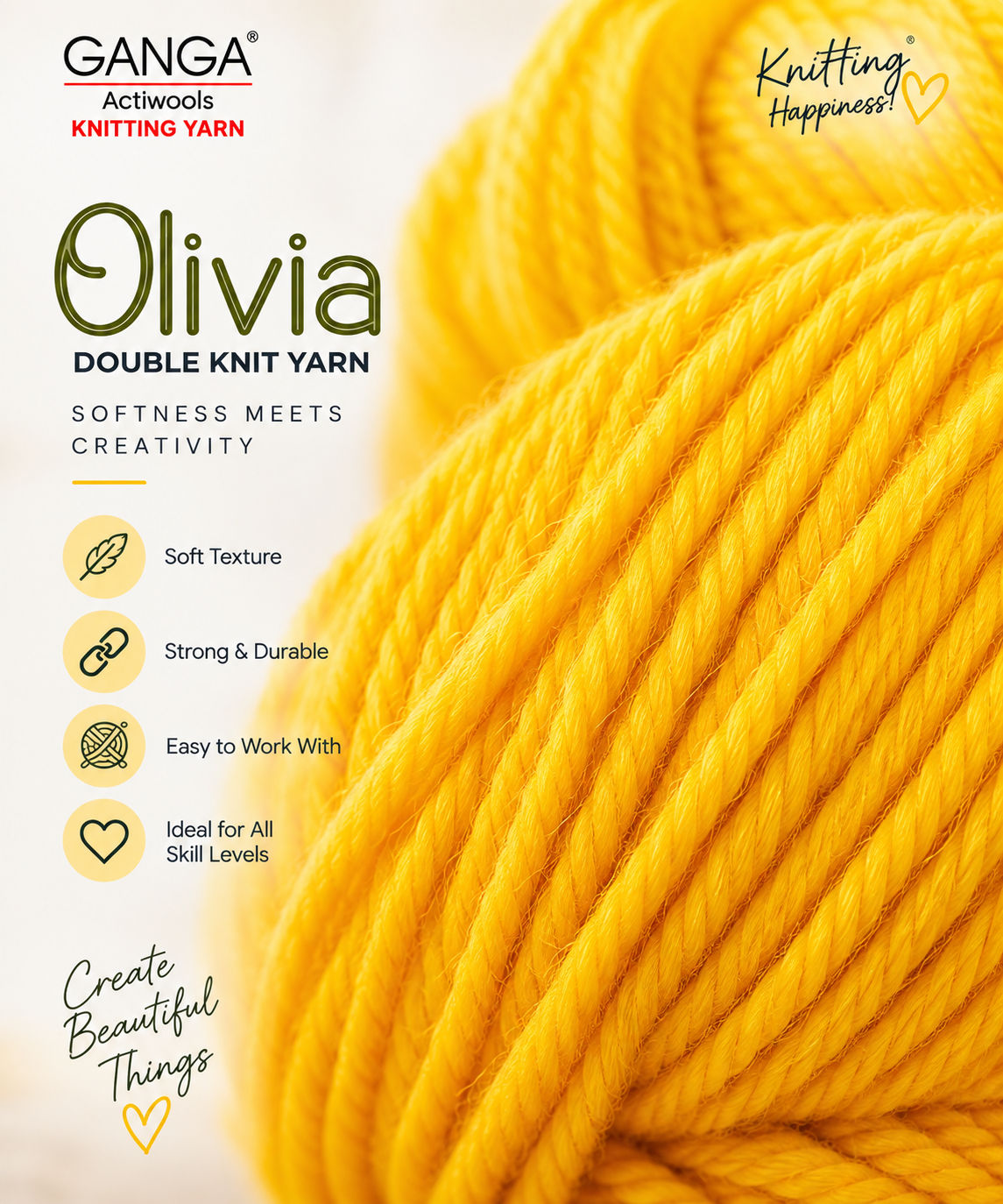 GANGA Olivia Double Knit Yarn | Premium Knitting Yarn