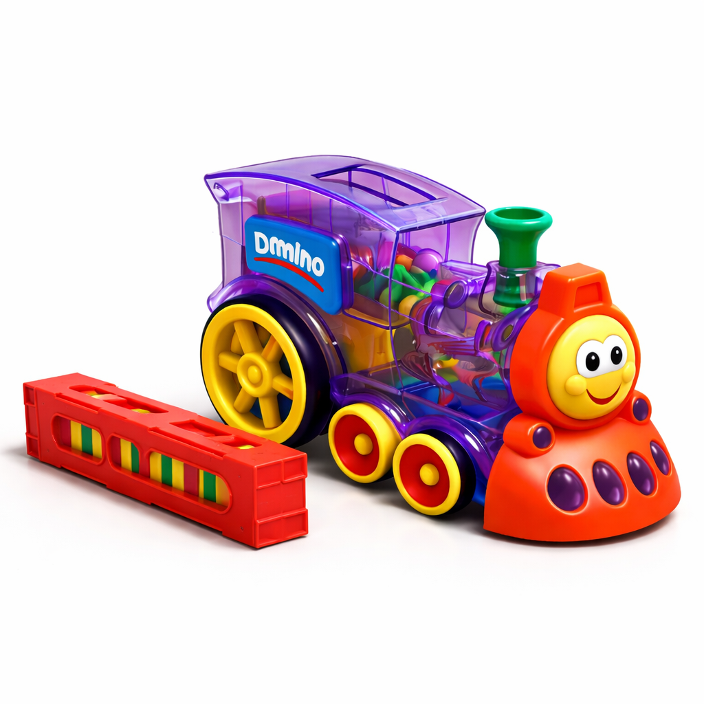 Automatic Domino Train with Sound & Light - Fun Building Blocks Set for Kids  Engaging Stacking Game & Toy Train for Boys & Girls  Educational Preschooler Toy & Birthday Gift 40 pcs