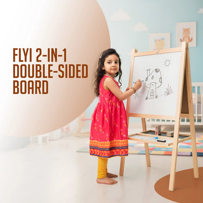 FLYI 2 in 1 Wooden White Board