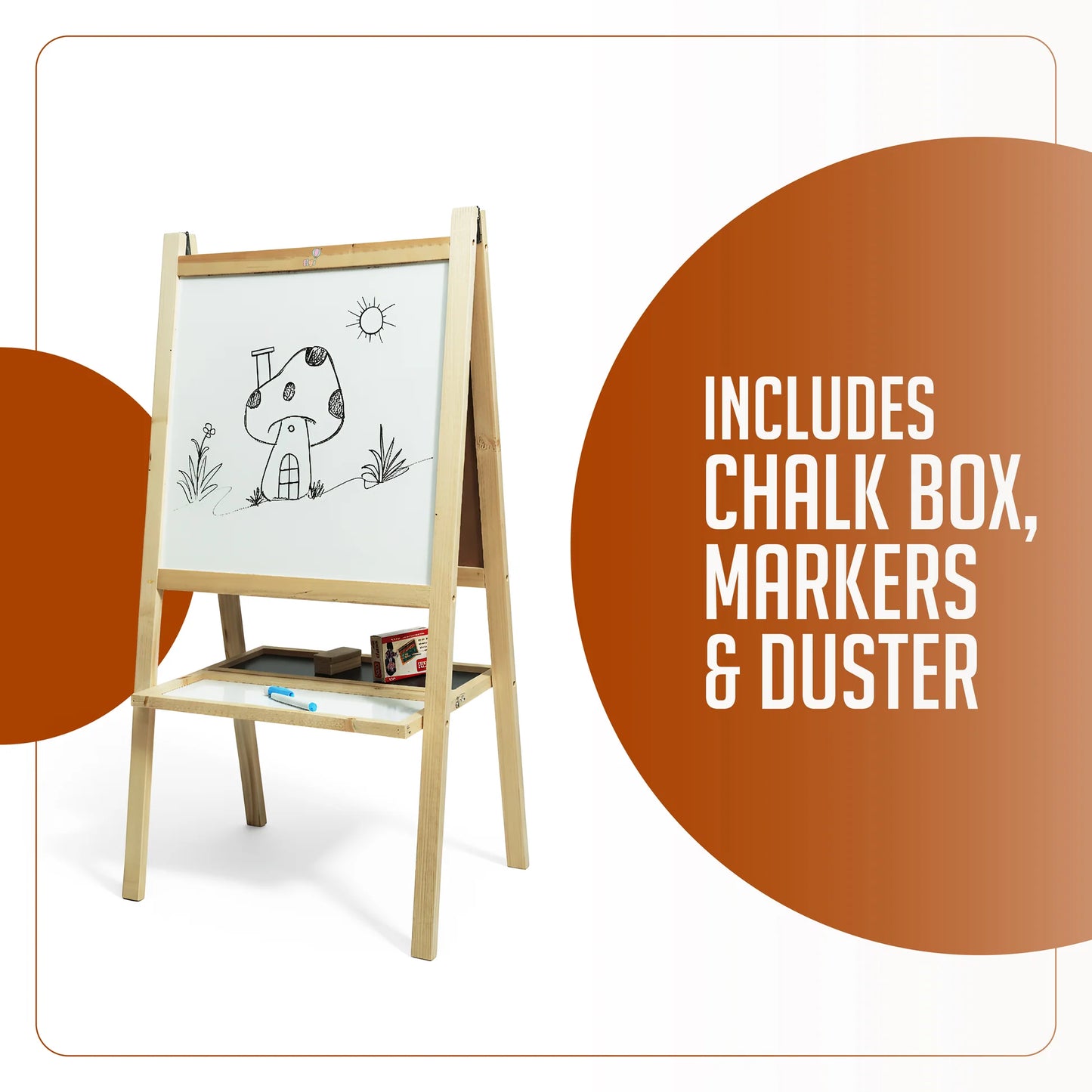 FLYI 2 in 1 Wooden White Board