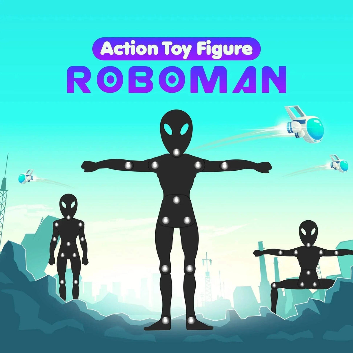 Logitech Roboman ROBO MAN Action Toy - Flexible & Interactive Play for Kids (3+ Years ...