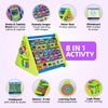 8-in-1 Activity Triangle Toy | State vs Capital, Abacus, Draw & Writing Board, Clock & Spin Gears – Best Activity Toy for Preschoolers