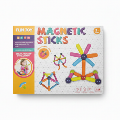 Magnetic sticks and balls STEM building set for kids age 3+, colorful construction blocks for creative learning and brain development