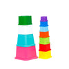 Montessori Stacking Cups for Toddlers & Babies – 9-Piece Colorful Set | Shape, Number & Color Recognition | Educational Toys