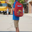 Kids' Red Multi-Compartment School Bag with Fun Character Graphics