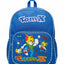 Blue backpack with cartoon characters on a white background
