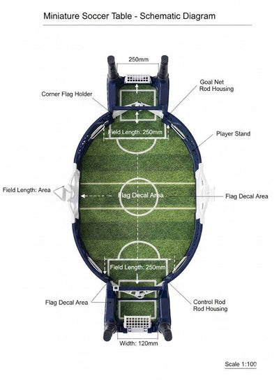 Kidology Mini Football Tabletop Game Set, Soccer Pinball Game for All Ages Indoor Portable Table Top Desktop Sport Board Games for Kids, Adults - Gifts for Boys, & Men, Multicolour