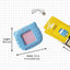 Small blue electronic device with measurements on a grid background