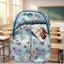 Backpack with butterfly design in a classroom setting