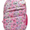 Genie Girls' Pastel Pink Camouflage Backpack with Glitter Butterfly Accents – Multi-Pocket Student Bag