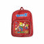 Kids' red multi-compartment school bag with fun cartoon graphics and ergonomic straps